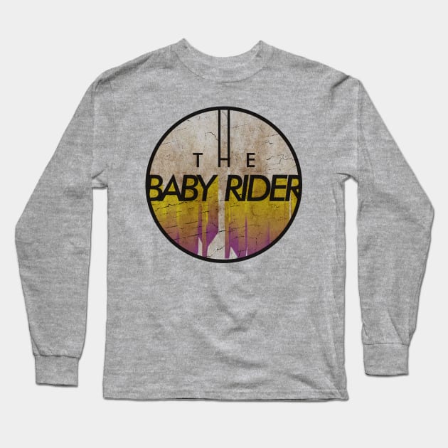 THE BABY RIDER - VINTAGE YELLOW CIRCLE Long Sleeve T-Shirt by GLOBALARTWORD